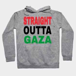 STRAIGHT OUTTA GAZA - White Only - Front Hoodie